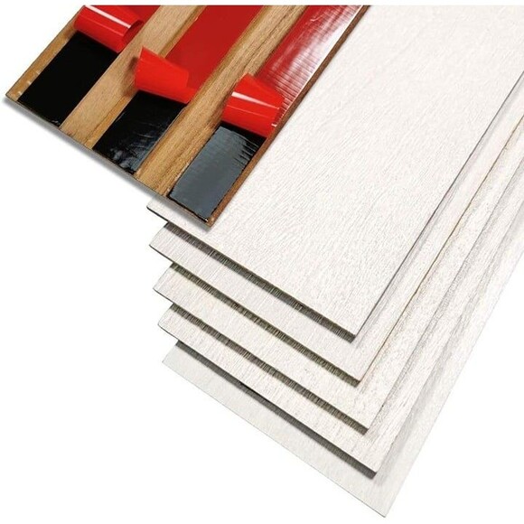 Art3d 10-Sheets Peel and Stick Reclaimed Barn Wood Planks for Wall White-Washed - Picture 6 of 9